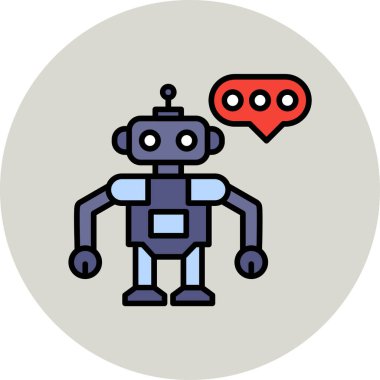 Chatbot, robot simgesi, vektör illüstrasyonu