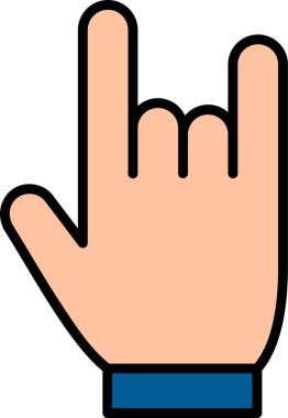 Kaya El Hareketi Modern Simge, Beyaz Arkaplanda Vektör İllüstrasyonu 