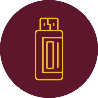 Pen Drive 'da. Web simgesi basit illüstrasyon 