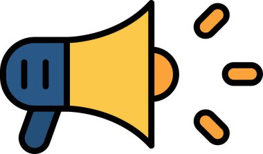 megafon hoparlörü simgesi, basit vektör illüstrasyonu 