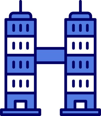 Şehir manzarası web simgesi, basit vektör illüstrasyonu