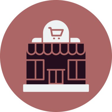 Süpermarket simgesi vektör illüstrasyonu