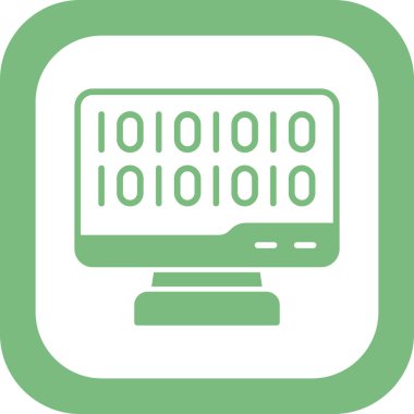 İkili Kod, Web simgesi basit illüstrasyon