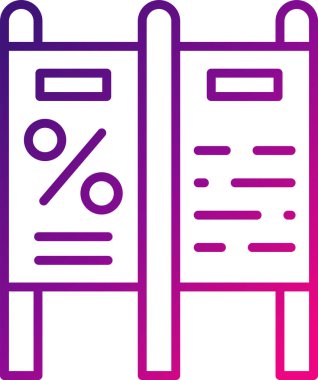 Açık hava reklam afişi Mupi 'nin ana hatlarıyla çizilmiş. 