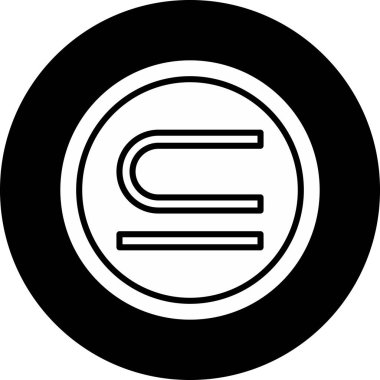 Alt küme ağ simgesi, vektör illüstrasyonu