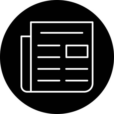 Basit Gazete simgesinin vektör illüstrasyonu