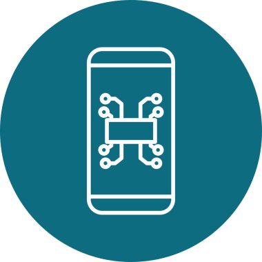 Akıllı telefon simgesinin basit tasarımı, vektör biçimi illüstrasyonu