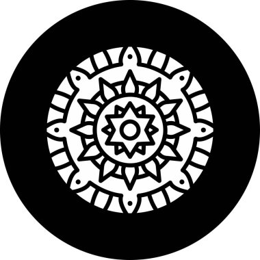 Mandala 'nın basit vektör çizimi, kutsal çiçek sembolü