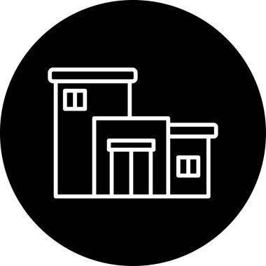 Şehir binası simgesi, vektör illüstrasyonu basit tasarım