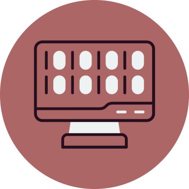 İkili Kod, Web simgesi basit illüstrasyon