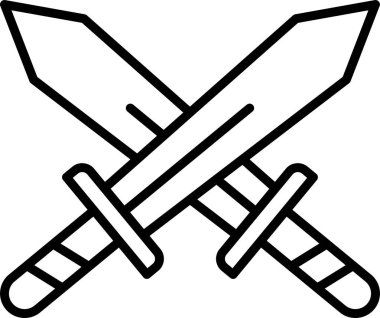 Kılıçlar. Web simgesi basit illüstrasyon