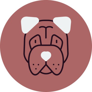 Hayvan Bullmastiff köpek simgesi vektör çizimi