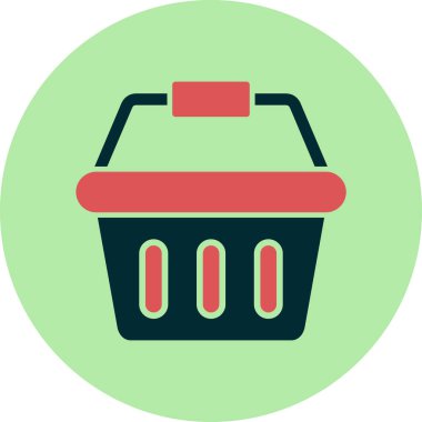 Alışveriş sepeti ikonu vektör illüstrasyonu