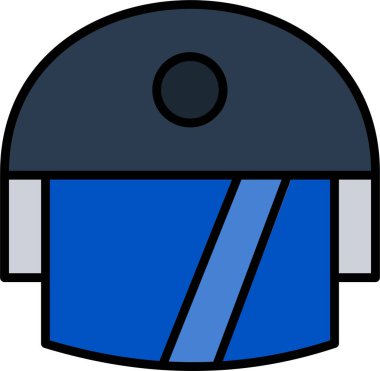 Modern bir miğferin soyut biçimli renk vektör simgesi.