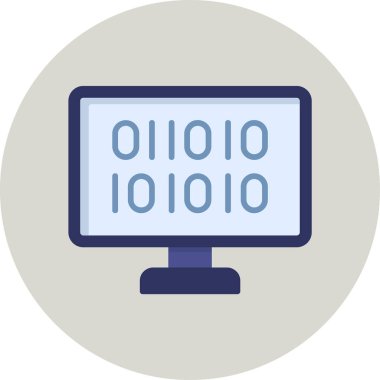 İkili Kod, Web simgesi basit illüstrasyon