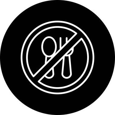 yiyecek işareti simgesi yok, vektör çizimi basit tasarım