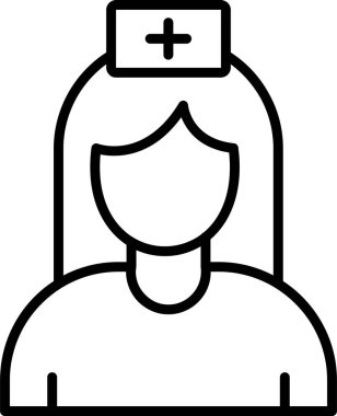 Hemşire hanım. Web simgesi basit illüstrasyon