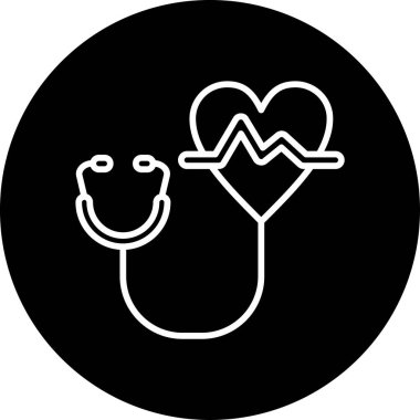 Kardiyoloji. Web simgesi basit illüstrasyon