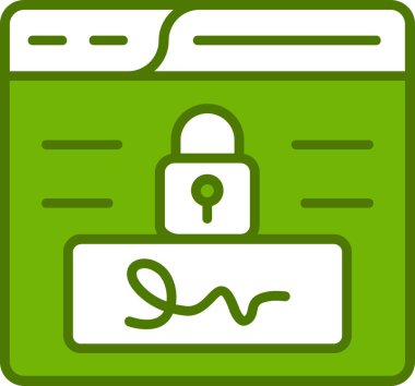 Elektronik İmza Web simgesi vektör illüstrasyonu