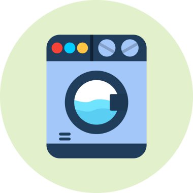 Çamaşır makinesi. Web simgesi basit illüstrasyon 