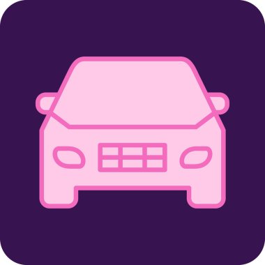 Vektör araba simgesi, temiz ve basit illüstrasyon.