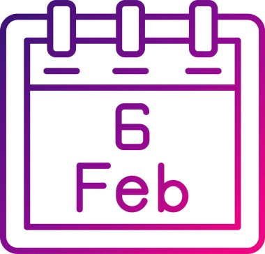 Şubat takvim simgesi tasarımı, web illüstrasyonu