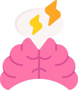 Beyin Simgesi Basit Vektör İllüstrasyonu 