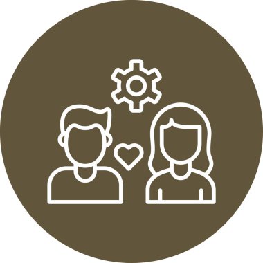 İnsan ilişkileri. Web simgesi basit illüstrasyon 