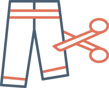 Pantolon kesiyorum. Web simgesi basit illüstrasyon