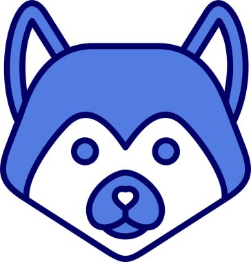 Akita köpek simgesi, basit vektör illüstrasyonu