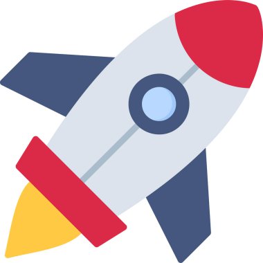 Roket. Web simgesi basit illüstrasyon 