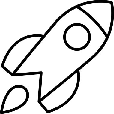 Roket. Web simgesi basit illüstrasyon 