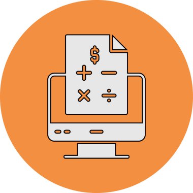 Basit muhasebe düz simgesi vektör illüstrasyonu.