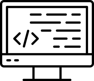 Programlama. Web simgesi basit illüstrasyon