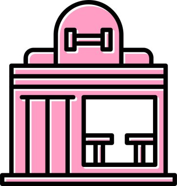 Spor salonu. Web simgesi basit illüstrasyon