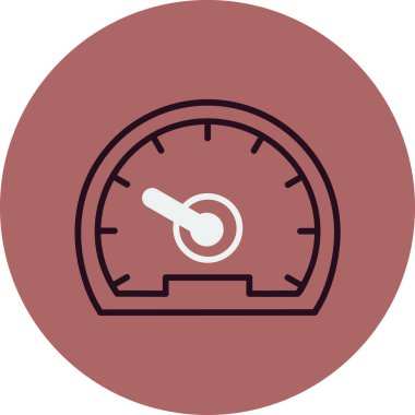 Speedometer web simgesi, vektör illüstrasyonu