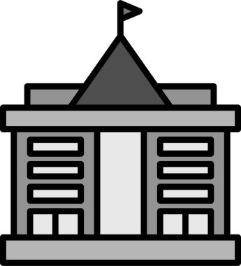 Hükümet binası simgesi, vektör illüstrasyonu