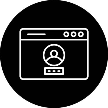 Basit tarayıcı simgesi, vektör illüstrasyonu