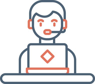 Operatör web simgesi, basit vektör illüstrasyonu