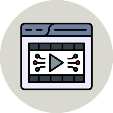 Video oynatıcı ikon vektör illüstrasyonu