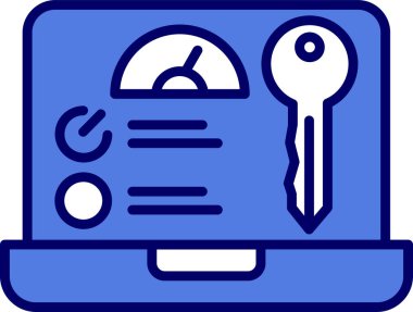 Basitleştirilmiş soyut vektör biçiminde sunulan anahtar performans göstergelerini sembolize eden simge.