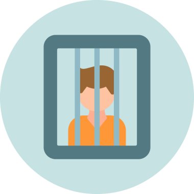 mahkum yassı ikon vektör çizimi 