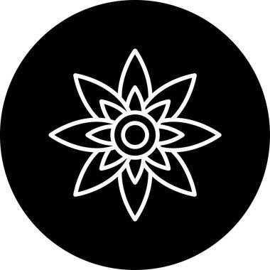 Nilüfer çiçeği ikonu vektör illüstrasyonu