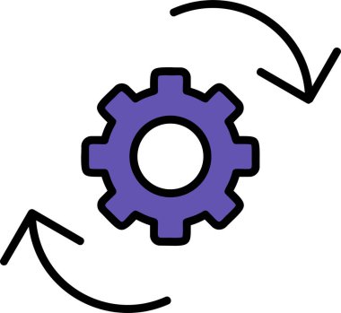 düz ayar simgesi, vektör illüstrasyonu