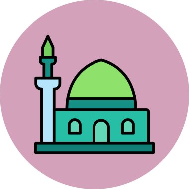 Müslüman camii basit çizgi çizim tarzında