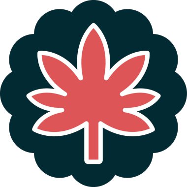 Marihuana ikonu, ot sembolü, vektör illüstrasyonu