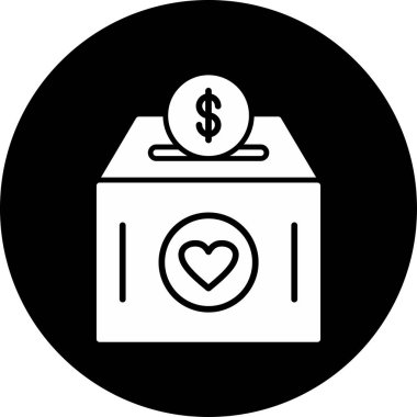 Bağış kutusu ikonu vektör illüstrasyonu