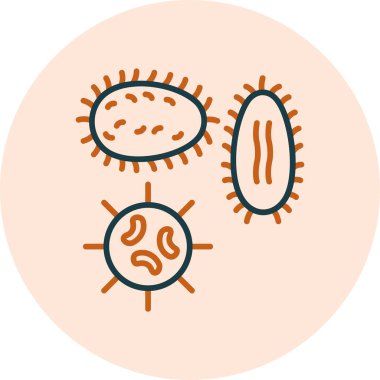 Mikroorganizmalar. Web simgesi basit illüstrasyon