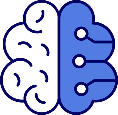 Yapay Zeka web simgesi, vektör illüstrasyonu