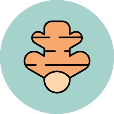 Ginger Simge Vektör İllüstrasyonu Beyaz Arkaplanda İzole Edildi 